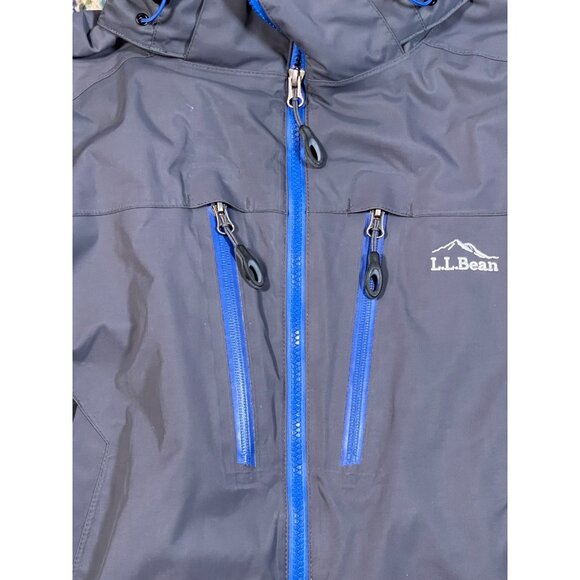L.L. Bean PrimaLoft Insulated Hooded Winter Jacket Gray Blue Size Small - Picture 7 of 15